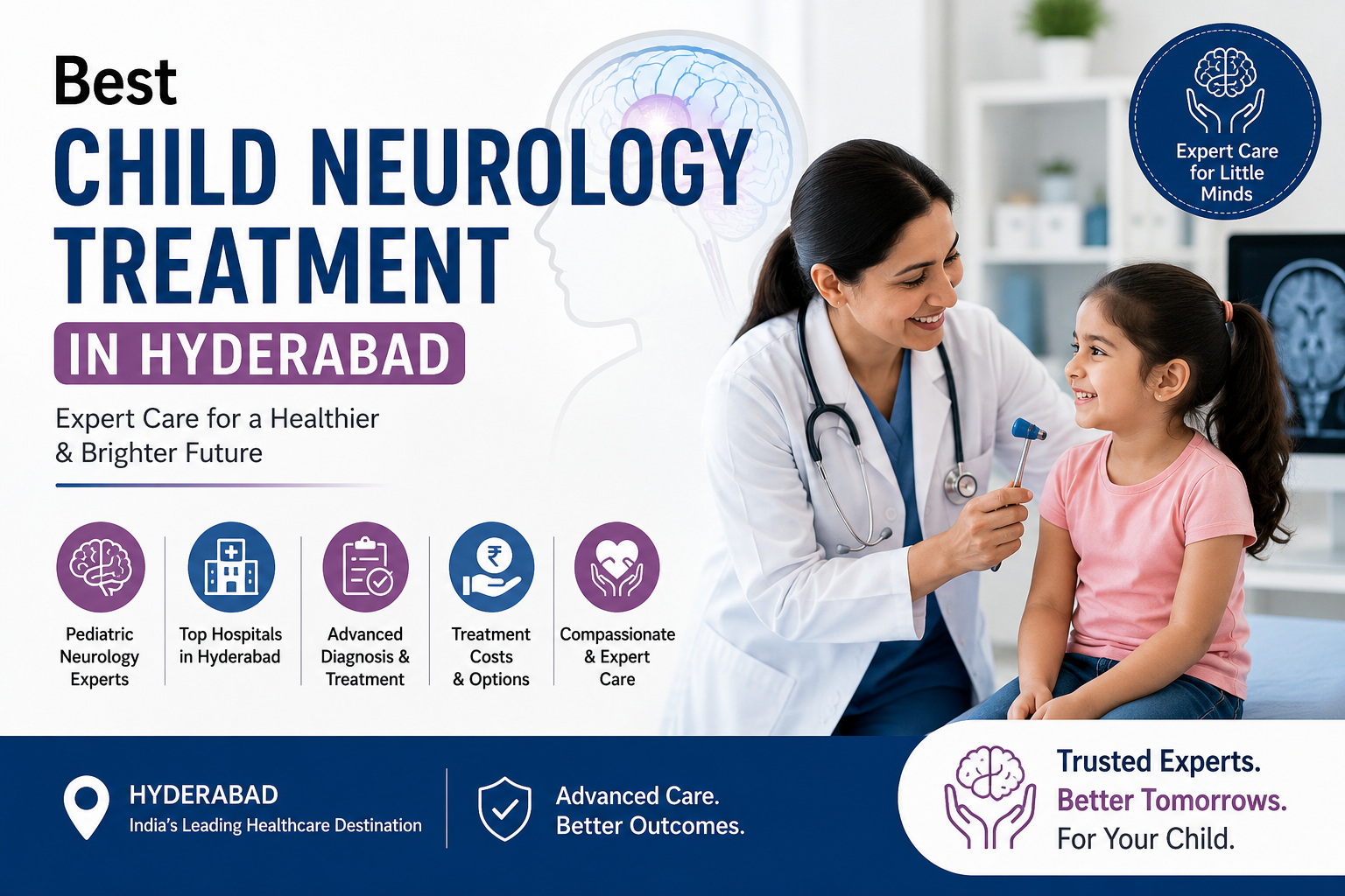 Best Child Neurology Treatment in Hyderabad – Pediatric Neurologist Examining a Child at a Leading Hospital